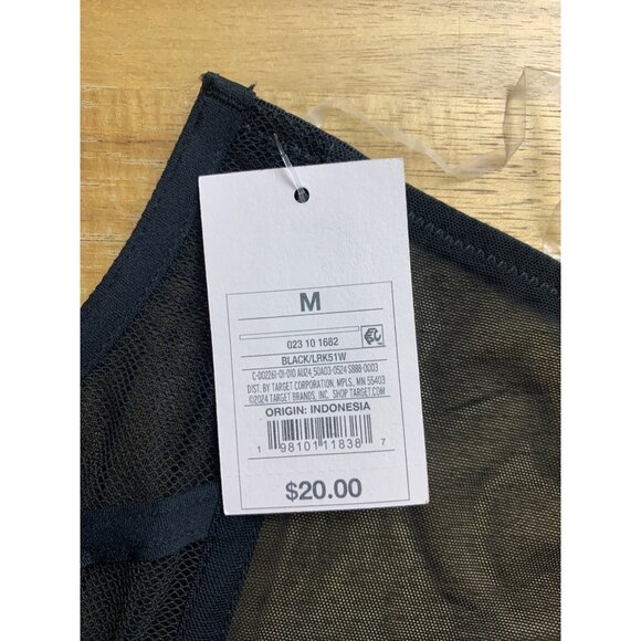 Auden Womens Black Lace Underbust Corset Top With Boning & Mesh Panels Medium - Picture 7 of 9